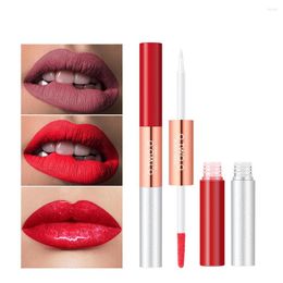 Lip Gloss 2In1 Matte Liquid Lipstick Glitter Long Beauty Lasting Waterproof Cosmetic Keep 24Hours Makeup Lipgloss