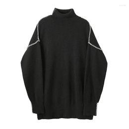 Men's Sweaters Design 2023 Winter Thicken Elegant Turtleneck Trendy Men's Luxury Original Knitted Pullover Fashion Male Loose Sweater