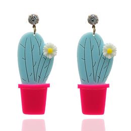 Dangle Earrings & Chandelier Korean Style Cute Cactus Acrylic Drop For Women Girls Fashion Flower Plant 2023 Brinco Jewelry AccessoriesDangl