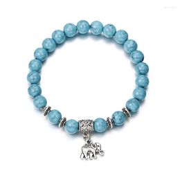 Charm Bracelets Fashion Animal Elephant Bracelet Classic Acrylic Blue Beaded For Men Women Bangle Friend