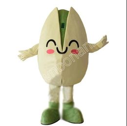 Super Cute Friendly Pistachio Mascot Costumes Cartoon Character Outfit Suit Xmas Outdoor Party Outfit Adult Size Promotional Advertising Clothings