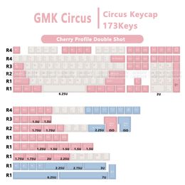 173 Keys/Set ABS Cherry Profile Cute Pink ISO GMK Circus Keycap for MX Switches Gaming Mechanical Keyboard Double Shot