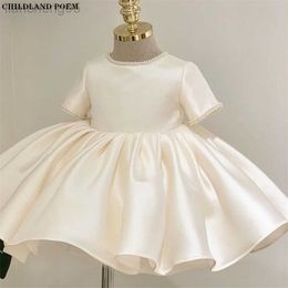 Girl's Dresses Baby Girls Dress For Party And Wedding Pearl 1st Birthday Dress For Baby Girl Tulle Princess Baby Baptism Dress Christening Gown W0314