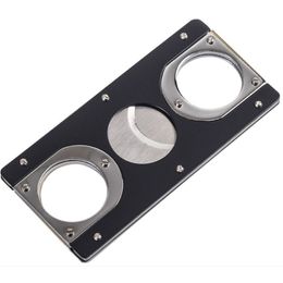 Stainless Steel Cigar Cutter Guillotine Double Blade Pocket Metal Cigar Knife Scissors Cutting Accessories