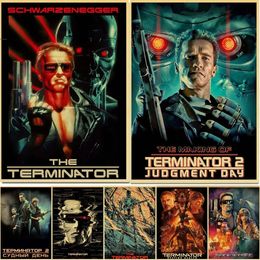 classic movies Metal tin poster The Terminator Retro Poster Vintage Wall Decor Personalised Room Decoration metal tin Plate Living Room Arts Crafts Size 30X20cm