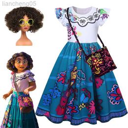 Girl's Dresses Girls Encanto Charm Dresses Carnival Summer New Children Princess Mirabel Dress Birthday Party Role Play Come Kids Prom Gowns W0314