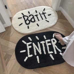 Carpets Oval 45x65/50x80cm Door Mat Home Decor Entrance Floor Non-slip Doormat For Bedroom Bathroom Toilet Absorbent Bath RugsCarpets