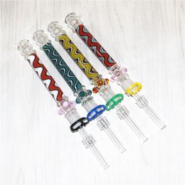 Glass Nectar Concentrate Smoke Pipe Hookahs with 10mm GR2 Titanium Tip Dab Straw Oil Rigs quartz tips DHL