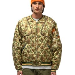 23FW CoatS Jacket Embroidery Camo V Neck Padded coats Men's Fashion Thick Baseball Casual Outwear Tops