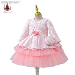 Girl's Dresses Yoliyolei Layers Winter Dresses Jacket Coats Clothes for Toddler Baby Girls Kids Clothing 2 3 4 5 6 7 Years with Small Bag W0314