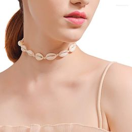 Chains Boho Adjustable Natural SeaShells Women Necklaces Choker Chain Collar Beads Braided Rope Jewellery Girl Summer Hawaiian Beach Gift