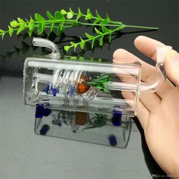 Smoking Pipes Hot-selling square-tube glass pan dragon water cigarette kettle Great Pyrex Glass Oil