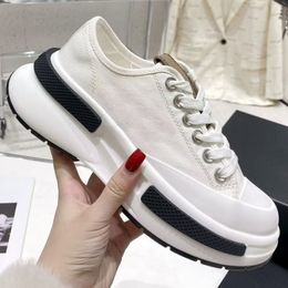 Chunky Sneakers Women High Top Sport Shoes Fashion Casual Candy Color Leather Canvas Breathable Height Increased Platform Shoes
