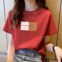 Women's T-Shirt 100% Cotton Thin Short Sleeve T-shirt Summer Women T-shirt Undershirt Sports Casual School Student Top Graphic T Shirts 230314