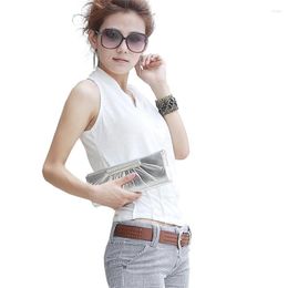 Women's Tanks Gowyimmes 2023 Big Size Elastic Women V Collar Cotton Bright Top Sexy Sling Vest Crop Tops Lady White Camis Tank Brief P024