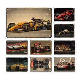 Vintage Car Racing Metal Signs Poster Custom Iron Painting Plaque Racing CarTin Signs Bar Garage Plate Wall Decor Man Cave Plate Personalised metal sign 30X20CM w01