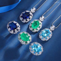 Necklace Earrings Set European And American Style Fashion Jewellery Suit Simulation Colourful Pendant Women's Main Stone 10 14