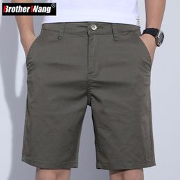 Men's Shorts 5 Colors Classic Style Men's Slim Shorts Summer Business Fashion Thin Stretch Short Casual Pants Male Beige Khaki Gray 230313