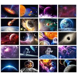 The Art of the Outer Space tin Posters metal tin sign Starry Sky Space Galaxy Room Decor Solar System Planet Universe Art Painting Wall Stickers Size 30X20cm w02