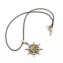 Pendant Necklaces Punk Style One Piece Skull Chain Necklace Vintage Bronze Colour Anime Hip Hop Statement For Men Male Jewellery