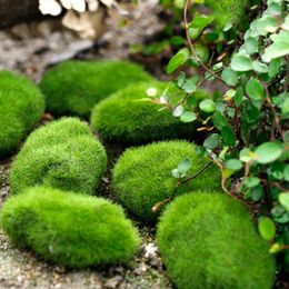 Decorative Flowers 6PCS Artificial Green Plant Moss Ball Fake Stone For Shop Window El Home Office Wall Decoration DIY Flower