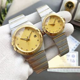 Casual Gold Watch for Ladies Watches Mechanical Movement Stainless Steel Strap 38mm 28mm Classic Dial Couple Wristwatches Montres de luxe