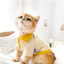 Dog Apparel Striped Pet Clothes Polo Shirts For Dogs Clothing Cat Small Stripe Print Cute Thin Spring Summer Fashion Boy Girl Chihuahua