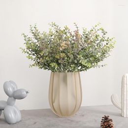 Decorative Flowers Artificial Plants Milan Grass Eucalyptus Leaves Bouquet DIY Home Office Garden Simulation Greenery
