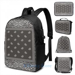 Backpack Funny Graphic Print Bandana - Black Selection Available USB Charge Men School Bags Women Bag Travel Laptop BagBackpack