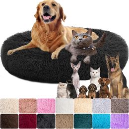 kennels pens Pet Dog Bed Comfortable Donut Cuddler Round Kennel Ultra Soft Washable and Cat Cushion Winter Warm Sofa 230314