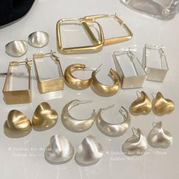 Dangle Earrings Trendy Hip Hop Style Jewellery Simple Metal Heart Exaggerated Geometric Earring For Women Vintage Fashion Jewellery