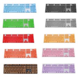 1 Set ABS Translucent Keycap 87 Black White 104 Two-color 980K Closed 108 Mechanical Keyboard Mechanical Keyboard Keycap Key