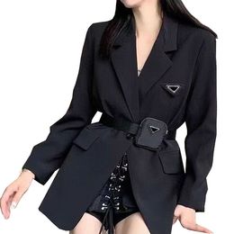 22SS Women Jacket Casual Blazers Style With Belt Corset Lady Slim Fashion Jackets Pocket Outwear Warm Coats S-Lwindbreaker