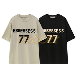 Mens Fashion Brand T Shirt Womens Hip Hop Flocking Print Tees Lovers Streetwear Clothing Size S-XL