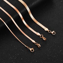 Chains Rose Gold Colour Fashion Blade Chain Necklace 2/3/4/5mm High Quality Men's Women's Jewellery Gift