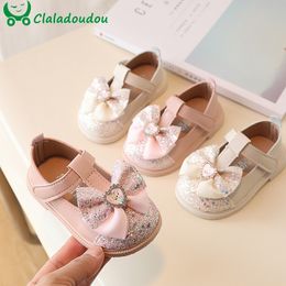 First Walkers 12-14cm Toddler/Little Girls Spring Ballerina Flats Shoes Soft Slip-on Toddler Woman Party Dress Shoe For Birthday Wedding 230314