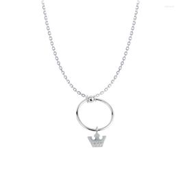 Pendant Necklaces OneQuarter Women Crown Necklace Choker Trendy S925 Sterling Silver Long Personality Clavicular Chain Jewellery