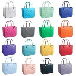 Organization Rubber Beach Bags EVA with Hole Waterproof Sandproof Durable Open Silicone Tote Bag for Outdoor Beach Pool Sports