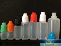 High-end Colourful PE Dropper Bottles Needle Tips with Colour Childproof Cap Sharp Dropper Tip Plastic Eliquid Bottle 3ml 5ml 10ml 15ml 20ml 30ml 50ml
