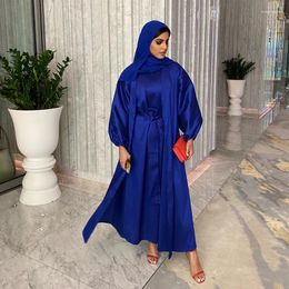 Ethnic Clothing Wepbel Islamic Abaya For Women Ramadan Middle East Muslim Dress Robe Saudi Two-Piece Long Kimono Cardigan