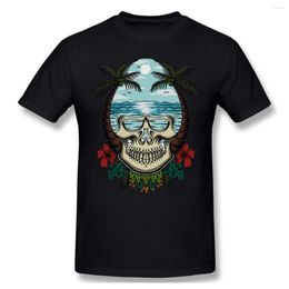 Мужские рубашки Skull Beach Tropical Gift Gift Cartoon Graphic Cool с коротким рукавом топ