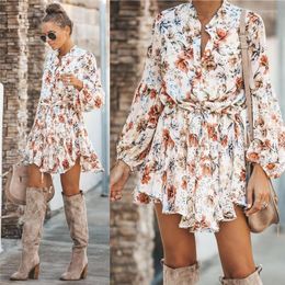 Casual Dresses Autumn Fashion Floral Irregular Dress Winter Outfits For Women Princess Ball Gown Bodycon