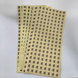 Transparent adhesive strickers label S/M/L/XL/2XL/XXXL/xxxxl sticker size label Garment size label 1.3cm diameters