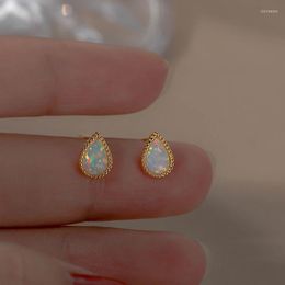 Stud Earrings Small Water Drop High Level Luxury Opal And Delicate Design