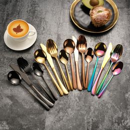 Modern Flatware Sets 5 Pieces Stainless Steel Cutlery Sets Fork Spoon Knife Silverware