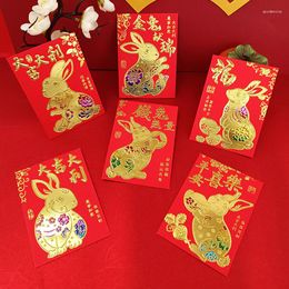 Gift Wrap 6pcs Chinese Year 2023 Red Envelopes Packet Spring Festival Money Pouch Hongbao Envelope