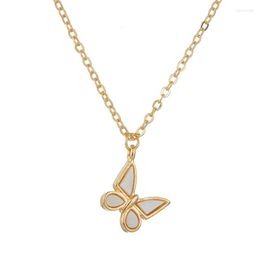 Pendant Necklaces YADA Fashion Gold Colour Butterfly Shape Chain Presents&Necklace For Women Alloy Statement Necklace SE200055