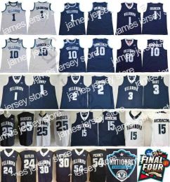 CUSTOM Basketball Jerseys NCAA Villanova Wildcats 1 Jalen Brunson 10 Donte DiVincenzo 25 Mikal Bridges Kyle Lowry Kris Jenkins Arcidiacono 3