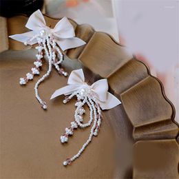 Dangle Earrings 1 Pair Cute Handmade Bowknot Pendant Bride Ear Decor Pography Accessories Women Girl Birthday Gift