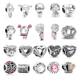 Fit Pandora beads 925 silver charm women Jewellery New Arrival 1pc Family Girl Boy Mom Dad Grandmother Bead